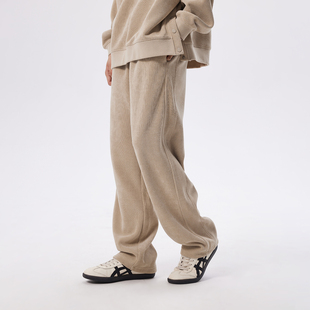 宽松美式 男冬季 裤 子男士 CHINISM 加厚宽松休闲裤 仿毛织直筒卫裤