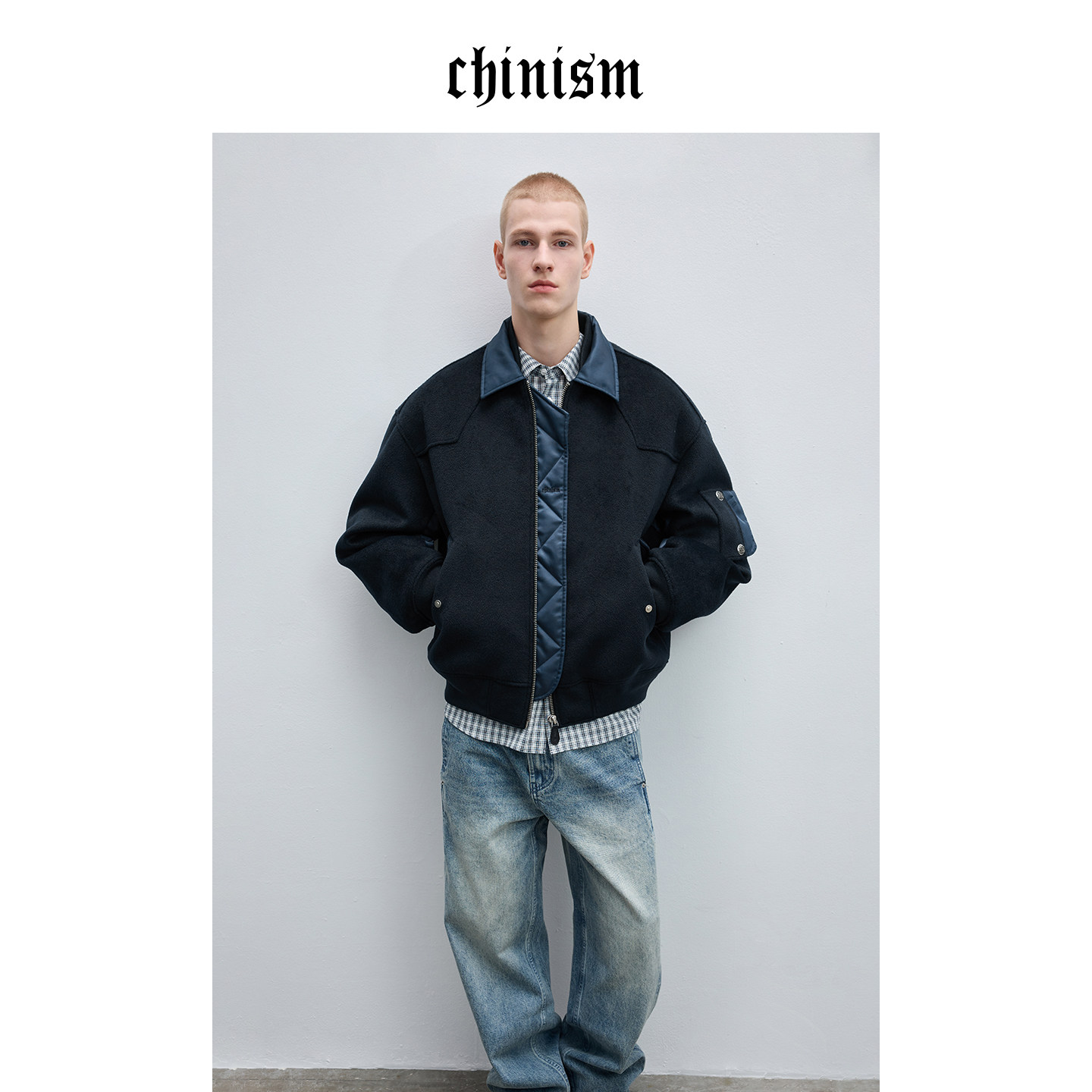 CHINISM丨双层领短款羽绒服冬季男士轻盈保暖外套/CXHB4