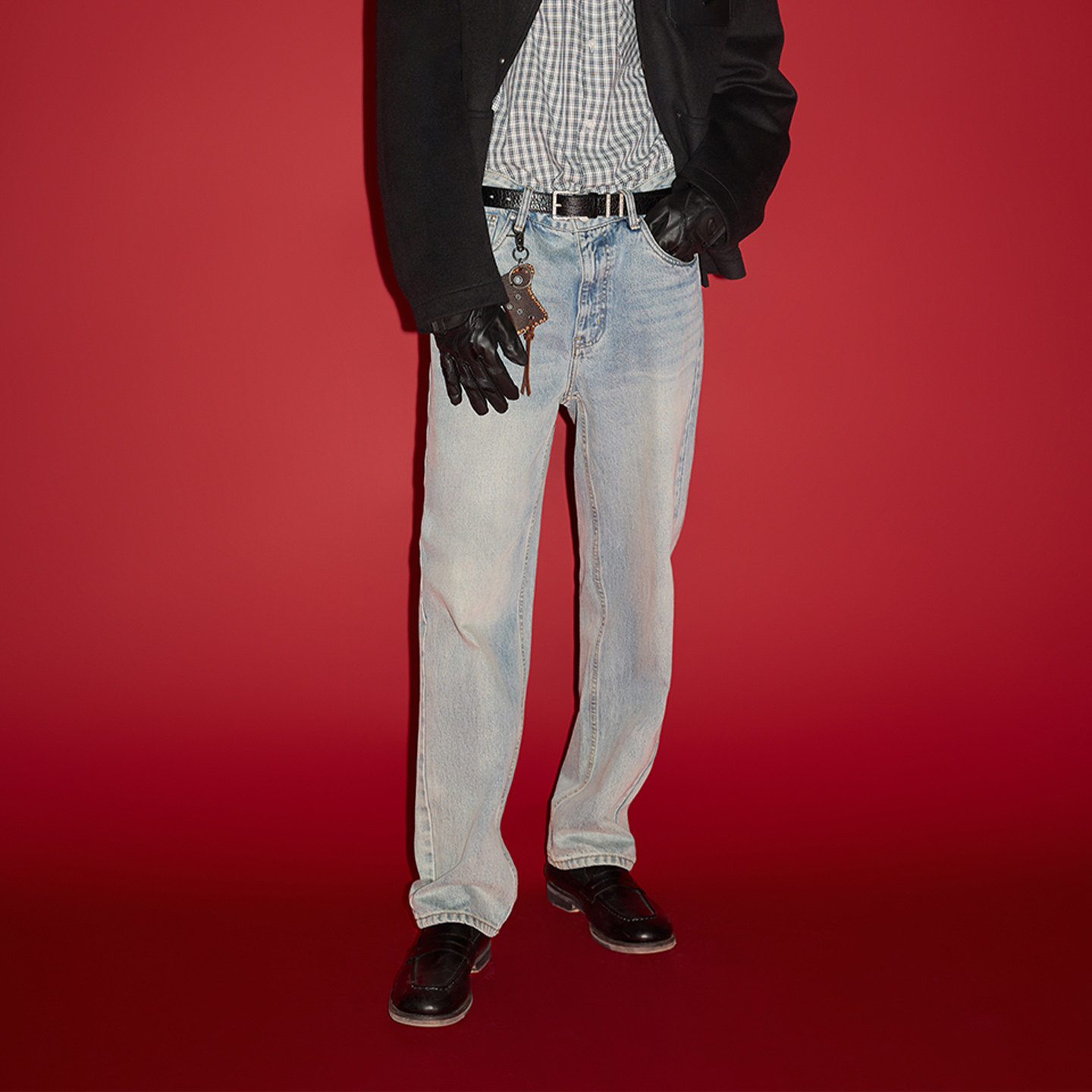 CHINISM赤尘 重磅325g弹力微喇牛仔裤男2025秋季吊磨合体男士裤子