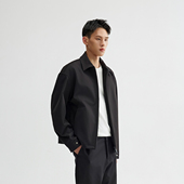 CHINISM 黑色休闲夹克 男士 行政夹克男秋季 休闲翻领外套高级短款