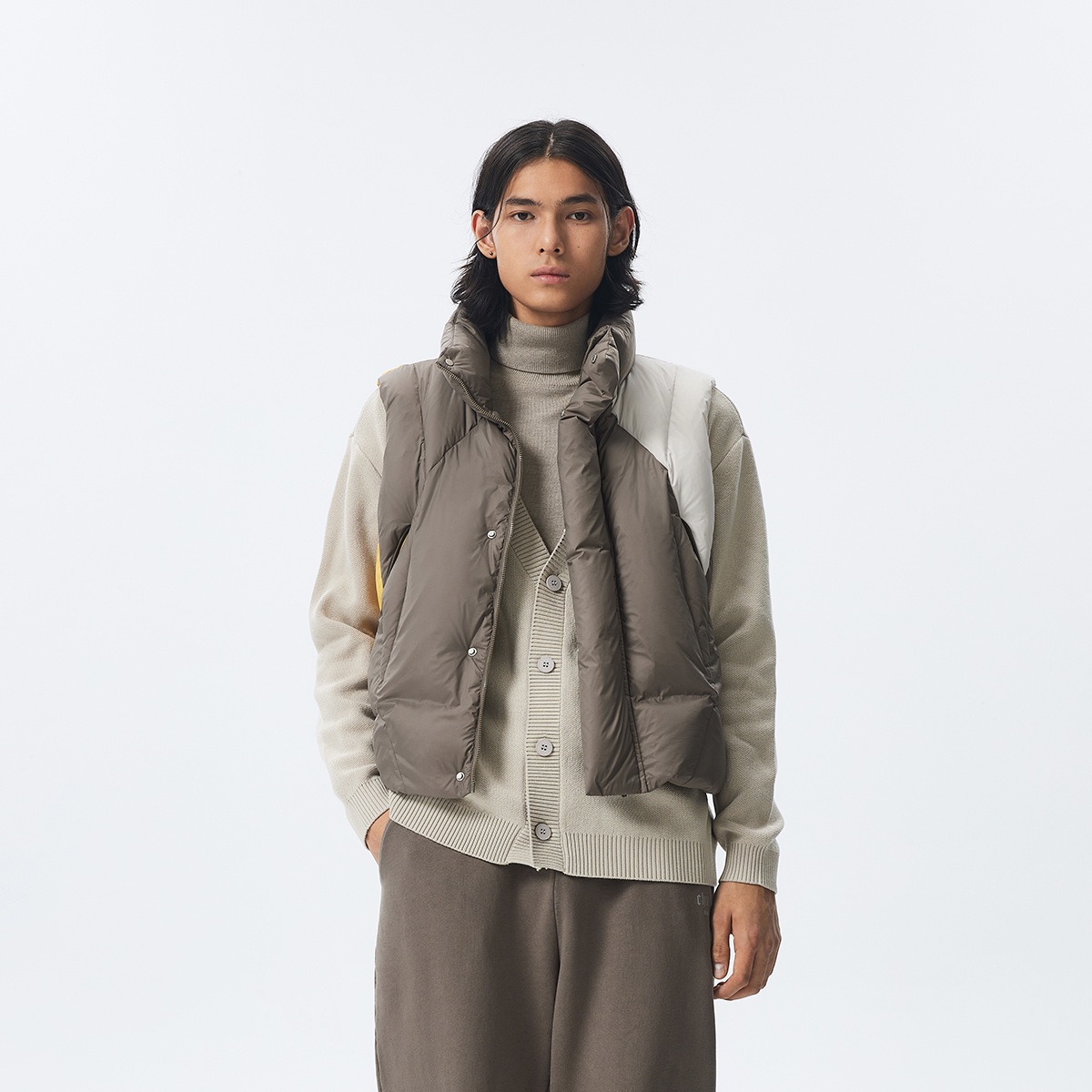 CHINISM赤尘撞色羽绒马甲男