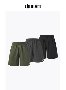 CHINISM丨尼龙黑色短裤男夏季美式男士休闲五分裤男生运动裤子