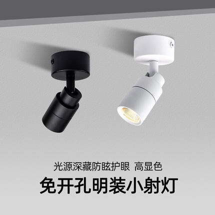 led明装小射灯3W5W7W防眩聚光吸顶万向可调cob天花灯照画灯背景墙