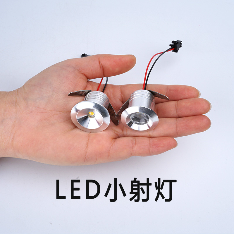 嵌入式led迷你微型超小射灯12伏1W开孔25 20mm2.5 2公分天花灯12V 家装灯饰光源 嵌入式射灯 原图主图