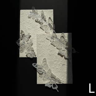 白色仙美蝴蝶纯洁致辞卡宣誓卡结婚礼新郎新娘誓言卡