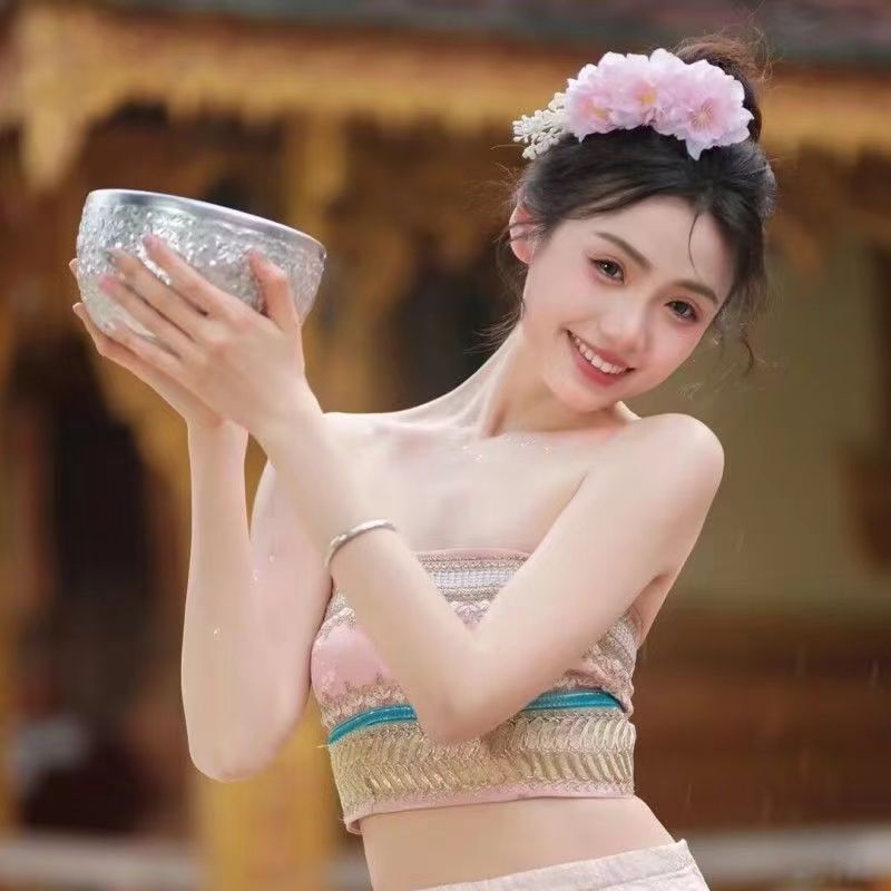 云南傣族头花发梳舞蹈头饰泰国民族风手工发饰演出服装配饰影楼