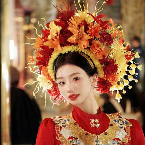 泉州簪花头饰民族风汉服拍照