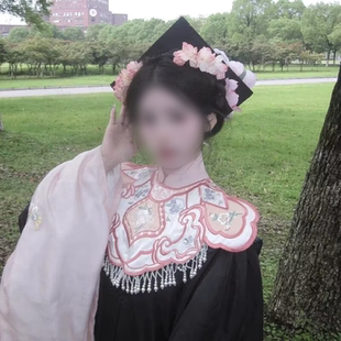 国风甜美学士帽樱花发夹簪花发饰女氛围感侧边发卡毕业帽装饰头饰