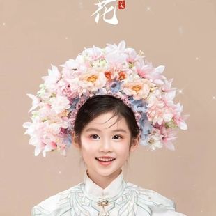 成品泉州浔浦女簪花头饰民族风头簪高端仿真花发箍簪花儿童头饰