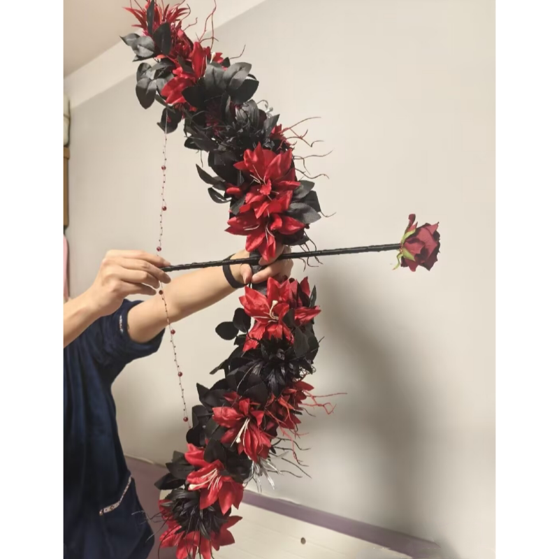 古风汉服COS竹木仿古弓箭走秀表演古装婚庆拍戏摄影道具簪花弓箭