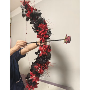 古风汉服COS竹木仿古弓箭走秀表演古装婚庆拍戏摄影道具簪花弓箭