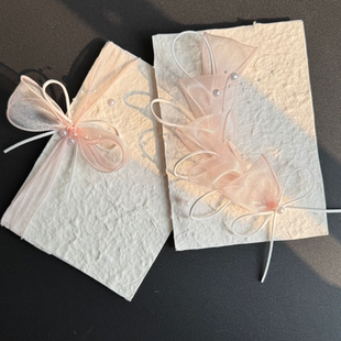 原创誓言卡订婚结婚高级粉色鱼尾纱简约甜美誓词致辞宣言手卡一对