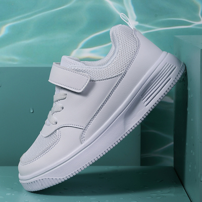 ABC IM男童鞋中大童小学生百搭休闲鞋小白鞋防滑皮面白色运动鞋