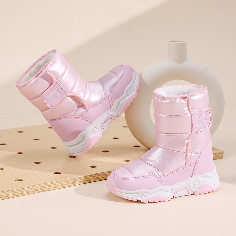 ABC IM儿童雪地靴加绒加厚保暖防寒大棉鞋女童靴子长筒防滑防水鞋