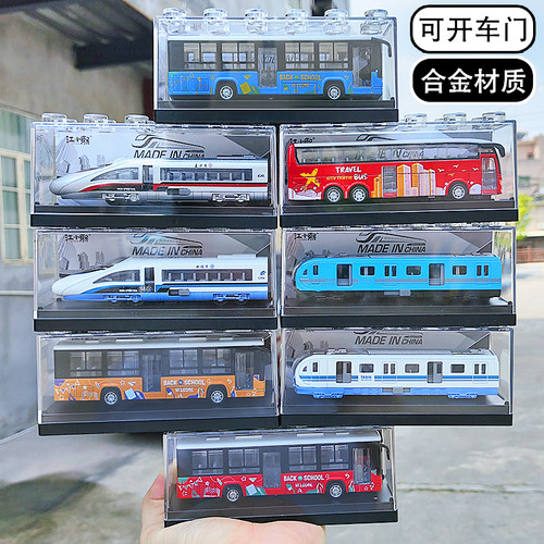 合金可开门模型小火车和谐号高铁