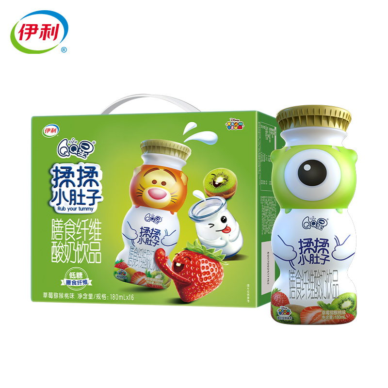 伊利QQ星揉揉小肚子儿童膳食纤维酸奶饮品180ml*16瓶含乳饮料整箱|ruв категории кофе/хлопья/напиток, напиток, молочные напитки - от Buy2taobao.com для оказания профессиональной услуги покупки агента Taobao
