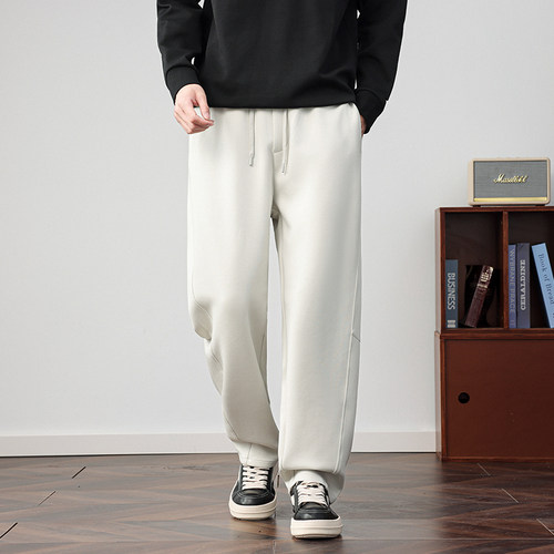 DESSO秋季含莫代尔柔感宽松直筒休闲通勤裤