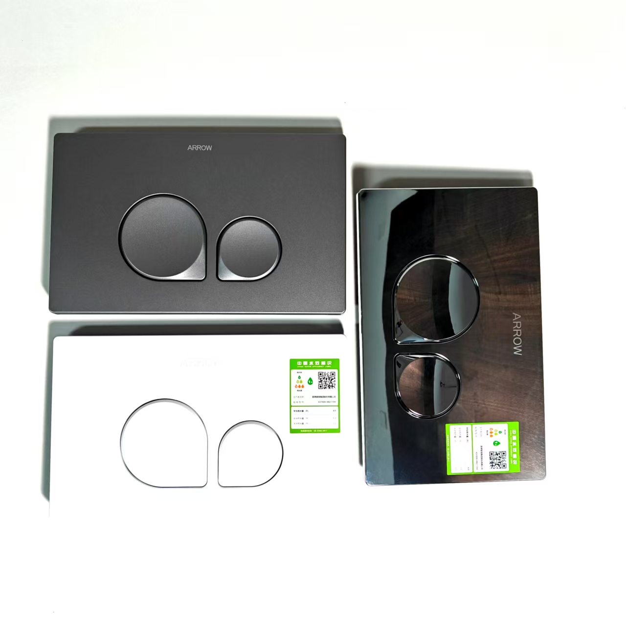 箭牌隐藏式马桶水箱冲水面板配件按钮杆水滴型金属灰拉丝808/5701