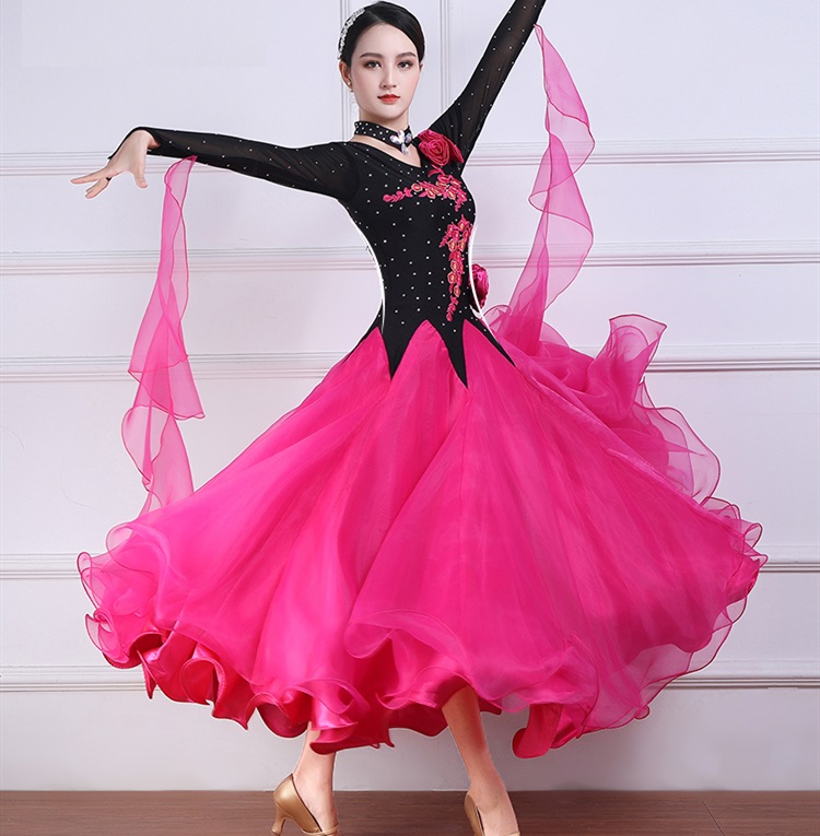 探戈华尔兹跳舞连衣裙立体摩登舞