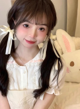 2025新款蝴蝶结丝带大肠发圈少女心气质头绳双马尾扎头发绳发饰