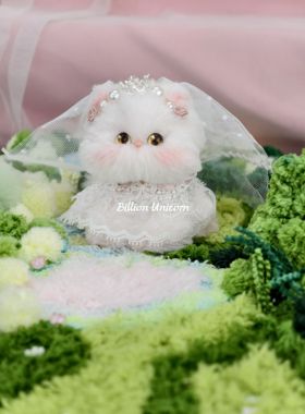 婚礼礼物结婚猫咪原创设计白猫成品扭扭棒萌宠diy玩具汽车摆件