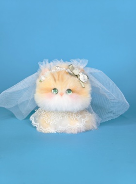 【婚纱CP】新娘新郎原创设计新婚礼物金渐层摆件成品猫咪车挂件