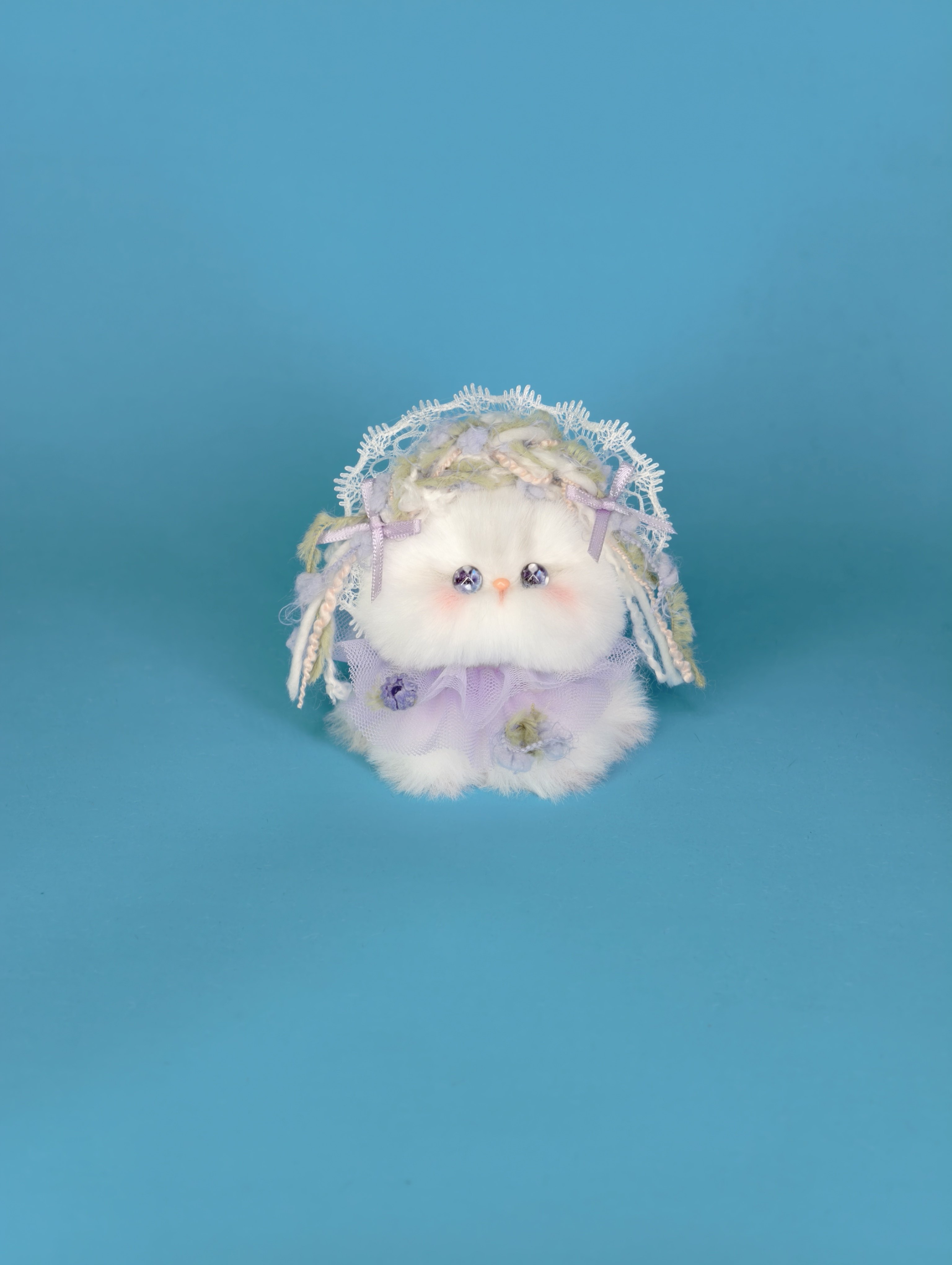 【名画系列-莫奈睡莲】原创设计银点摆件成品猫咪玩具车挂件包挂
