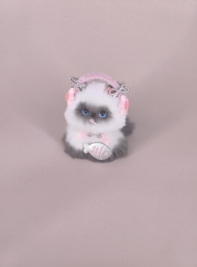 【摸鱼重点色】原创设计布偶汽车摆件成品戴耳机玩具礼物8cm高