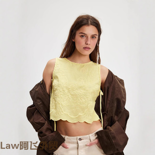 long sleeved Lace 纯色文艺刺绣无袖 women shirt爆款 圆领 sexy