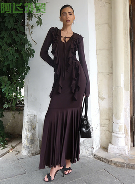 Sexy sleeveless fringe slim fit dress