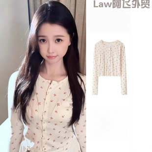 vacation dress虞书欣同款 floral lace 木耳边小碎花 print Sexy