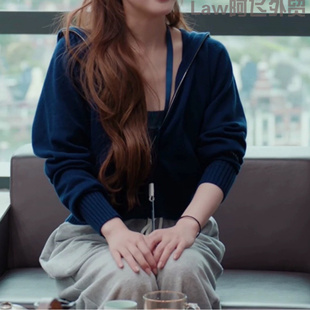 print floral lace dress明星同款 Sexy 藏蓝色连帽开衫 vacation