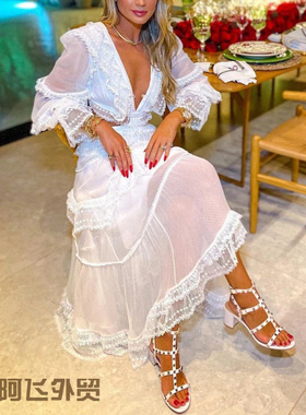 Flattering sexy floral print strapless dress通勤蕾丝复古宫廷