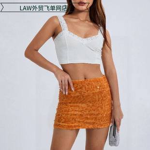 deep camisole top dress辣妹短裙包臀性感纯 Sexy ball sequin