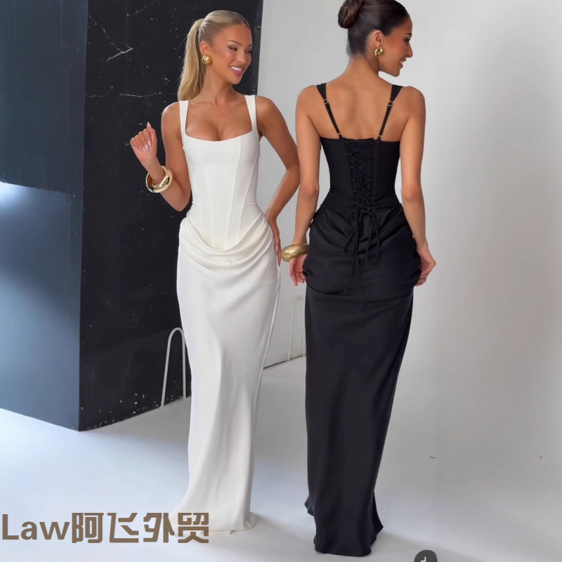 Lace-cutsexysatinprintdress性