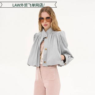 Coat垫肩排扣短款 Sexy Cotton Thermal 风衣休闲风宽松单 Casual