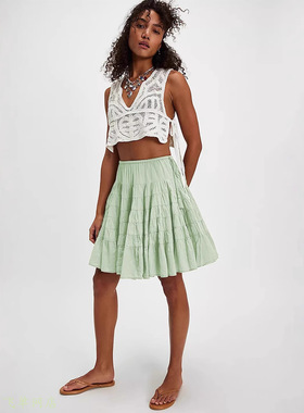 Women's embroidered strapless sexy dress逊25夏白色蛋糕裙半身