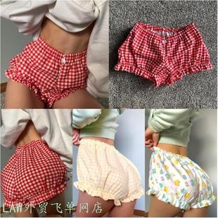 Bow plaid shorts sexy hot pants24146#小蝴蝶结格子短裤热裤