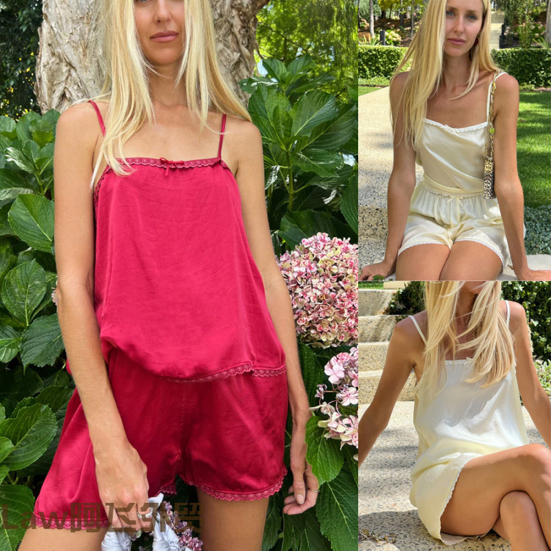 Women'stopsexyslimfitvest缎面