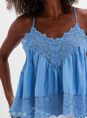 Splicing loose camisole vest women's top2025逊女式V领性感花