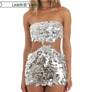 deep top Sexy dress春夏时尚 camisole ball 性感网红辣 sequin