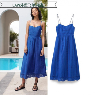 deep neck party Sexy dress高腰刺绣吊带连衣裙女式 satin