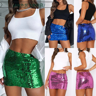 deep top Sexy dress时尚 camisole ball 性感网红夜店表 sequin