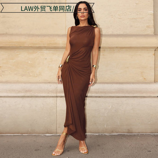 sleeveless lace dress时尚 Sexy 金属装 fit 性感修身 饰包臀 slim