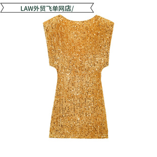 satin party deep neck dress珠片饰天鹅绒连衣裙仙气 Sexy