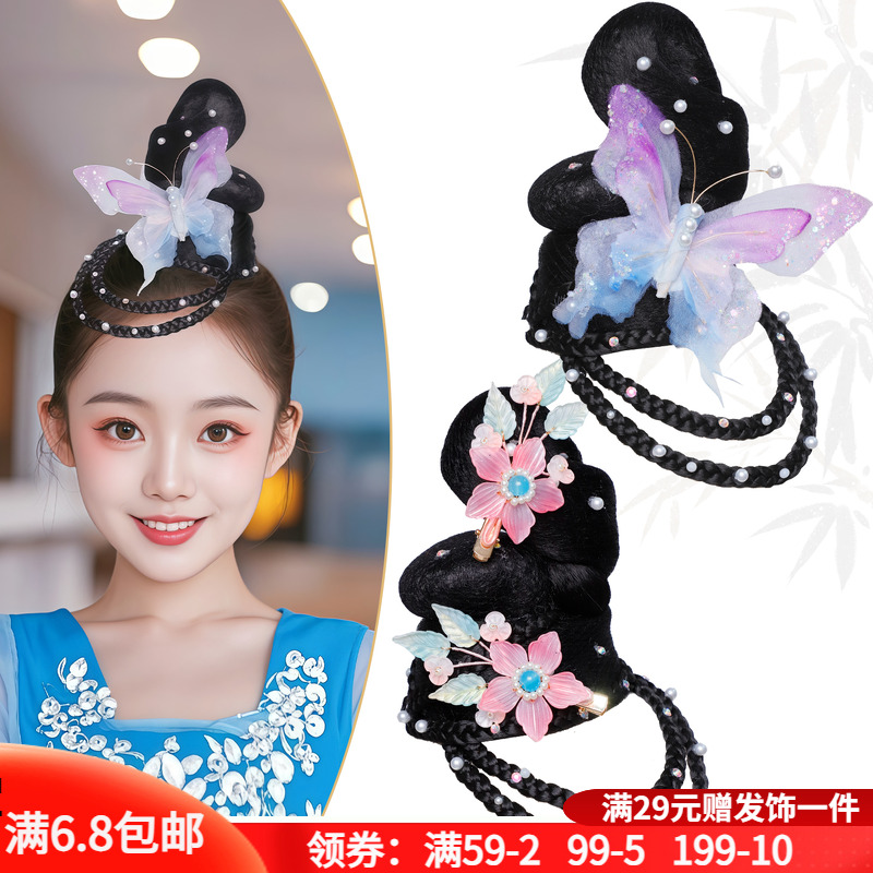 儿童古风舞台假发发饰组合