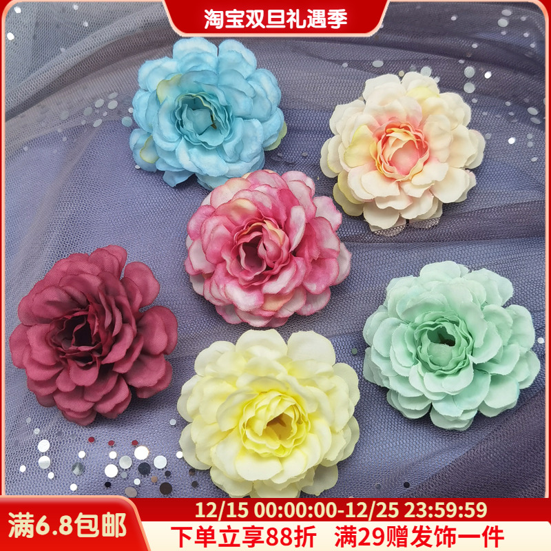 古装宋制汉服头饰发冠杜鹃绢花对夹古风甜美配饰精美襦裙发饰全套