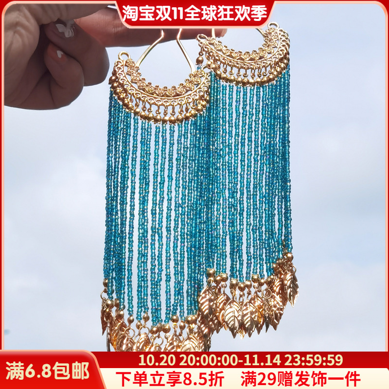 古风合金流苏发钗步摇汉服配饰古代U钗古装发饰簪子饰品叶子发插