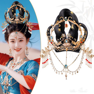 舞台演出假发包饰品组合气质唐风敦煌公主舞姬发髻头饰百搭古风女