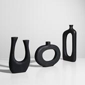 中古侘寂黑色碳化木实木抽象雕塑摆件组合别墅客厅玄关壁炉装 饰品